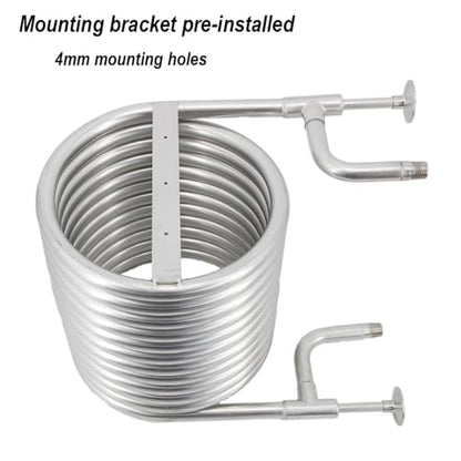 Stainless Steel 304 1Pcs Immersion Wort Chiller,Convoluted Counterflow Wort Chiller Package Male Quick Disconnects with Inline Thermometer