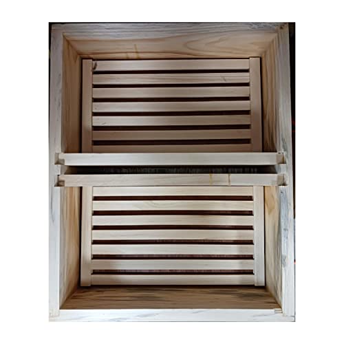 Stoney Acres Beekeeping Top Feeder, with Floats, for 10 Frame Beehive, Assembled Pine Wood, Amish Made