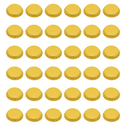 uxcell 108 Pcs Oxygen Absorbing Beer Bottle Caps, 32mm Pry Off Bulk Crown Caps Bottle Toppers for Soda Beer Wine Glass Bottles Home Brewing DIY Pendants or Craft Scrapbooks, Yellow - color: Yellow