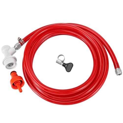 5.5 Feet Ball Lock Disconnect Gas Tubing Plastic Carbonation Cap Kit for Soda Beer PET Bottle CO2 Regulator Keg Tap with Stainless O.D 5/16'' Barb Brewing Hose Clamp Homebrew Sealing Gasket - size: Plastic Carbonation Cap Kit