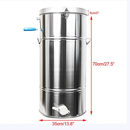 Honey Extractor, 2 Frame Stainless Steel Manual Beekeeping Extraction Equipment, Honeycomb Spinner Drum, Honey Bee Spinner Beekeeping