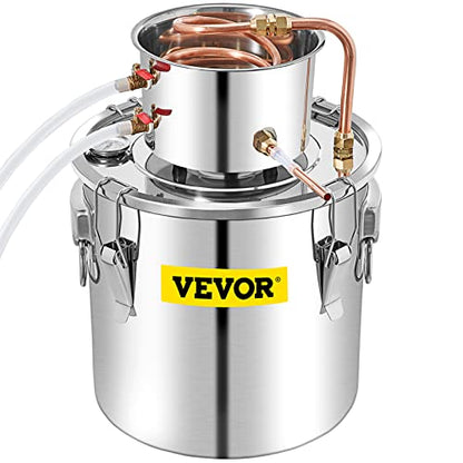 VEVOR Alcohol Still 13.2Gal/50L Alcohol Distiller Stainless Steel Distillery Kit for Alcohol With Copper Tube & Pump Home Brewing Kit Build-in Thermometer for DIY Whisky Wine Brandy - size: 13.2Gal