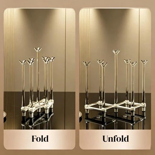 Retractable Cup Drying Rack, Plastic Non-Slip Glass Bottle Drainer Stand and Bottle Drainer for Kitchen Countertop, Grey - color: Gray