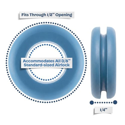 Fermentaholics Airlock Fermentation Replacement Grommets for Fermenter Lid – 20 Pack Grommet Fits 1/2 Inch Hole, For Standard 3/8 in Airlocks, Beer, Wine, Cider, Mead, Fermented Foods (Light Blue) - color: Light Blue