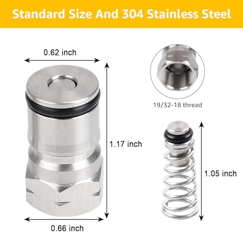 Ball Lock Keg Fittings Beer Corny Keg Connectors Set Corny Keg Replacement Parts with 5/16" Gas & 1/4" Liquid Barbs and 19/32-18 Female Thread Stainless Steels Gas Liquid Post