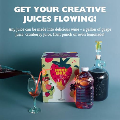 Craft A Brew - Juice Box - A Fruit Wine Making Kit - Easy for Beginners - At Home Wine Making Kit - Includes Ingredients & Reusable Equipment - Use Any Fruit Juice or Lemonade - Makes 1-Gal Batch - style: Juice Box Wine Making Kit