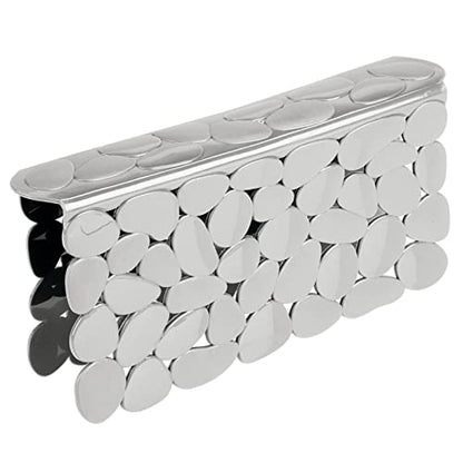 mDesign Adjustable Kitchen Sink Dish Drying Mat/Grid - Soft Plastic Sink Protector, Cushions Sink, Dishes - Quick Draining Pebble Design - Includes 1 Saddle, 2 Large Mats - Set of 3 - Light Gray Stone - color: Light Grey