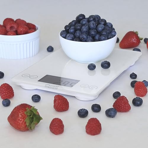 Escali Arti Digital Food Scale, Multi-Functional Kitchen Appliance, Precise Weight Measuring and Portion Control, Baking and Cooking Made Simple, Tempered Glass, Frost White - color: Frost White