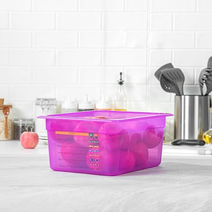 Restaurantware Food Storage Container 1 Pack of 9.5 qt Plastic Stackable Microwave-Safe Bin Dishwasher Safe Freezer Safe Purple Containers for Kitchen Storage - size: Half Size