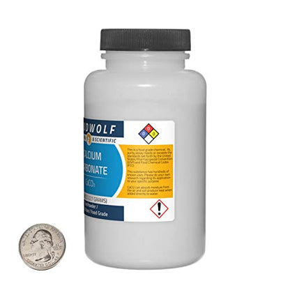 Calcium Carbonate / 1 Pound / 2 Bottles / 97+% Pure Food Grade/Fine Powder - size: 16 Ounces in 2 Bottles