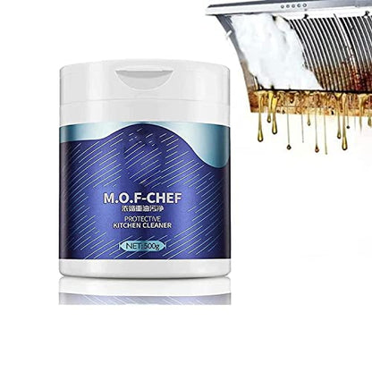 Mof Chef Cleaner Powder,500g Oil Pollution Cleaning Powder,Foaming Heavy Oil Stain Cleaner,All Purpose Stain Remover Cleaner,Powerful Stain Removing Cleaner Powder,Stubborn Grease & Grime Remover