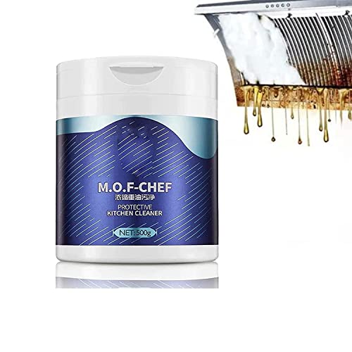 Mof Chef Cleaner Powder,500g Oil Pollution Cleaning Powder,Foaming Heavy Oil Stain Cleaner,All Purpose Stain Remover Cleaner,Powerful Stain Removing Cleaner Powder,Stubborn Grease & Grime Remover