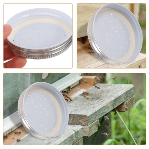 KALLORY 6Pcs Bee Watering Station and Beehive Entrance Feeder Set for Beekeepers, Outdoor Garden Water Feeder with Sturdy Caps, Watering Supplies for Traditional Hive Beekeeping