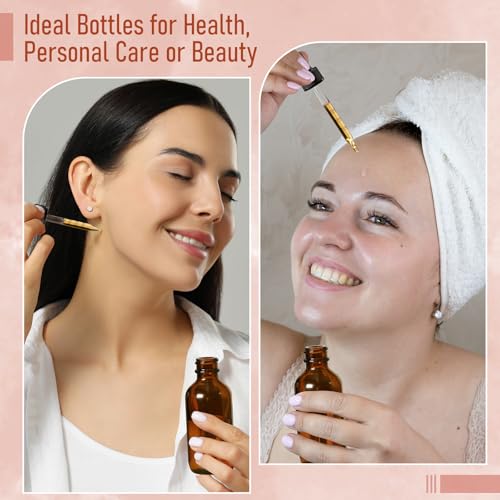 4 Pack, 100ml Dropper Bottles with 2pcs Glass Pipettes(1ml) - Essential Oils Bottles for Health, Personal Care & Beauty - 3.4oz Thick Dark Amber Glass Tincture Bottle with Eye Droppers, Leakproof - style: Measured Dropper