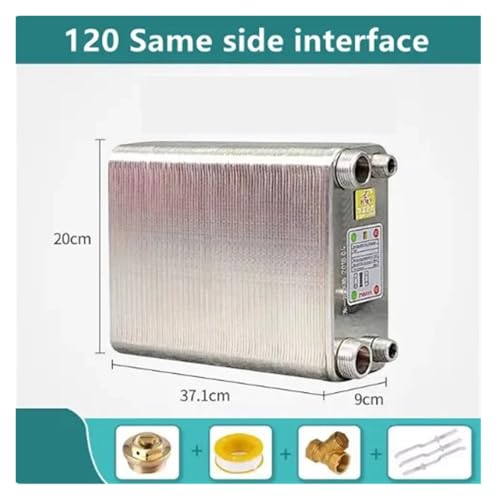 24/32/38 Plates Heat Exchanger Beer Wort Chiller Cooler 304 Stainless Steel 1/2 for Home Hot Water(120 Same Side) - size: 120 Same Side