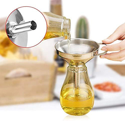 Kitchen Funnel, 3 Piece Stainless Steel Funnels Set with Handle Design and Removable Strainer, Great for Transferring of Liquid, Fluid, Dry Ingredients & Powder, Funnels for Filling Bottles - size: 3 Pack (5.7" + 5.0" + 4.1")