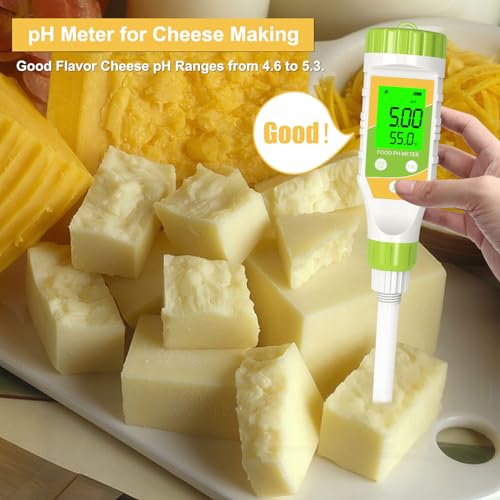 Digital pH Meter for Food Hot Sauce Canned foodpH Tester 0.01 Resolution High Accuracy Food pH Testerwith Backlit LCD Display and ATC for MEA