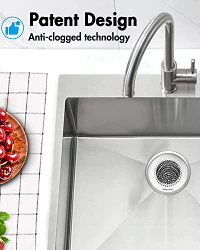 Wokdada Sink Drain Strainer, Reversible Easy Clean Mesh Sink Strainer with 304 Stainless Steel,Revolutionary Anti-Rust Large Kitchen Sink Strainer Food Catcher for Garbage Disposal Without Clogging - color: Silver Silver