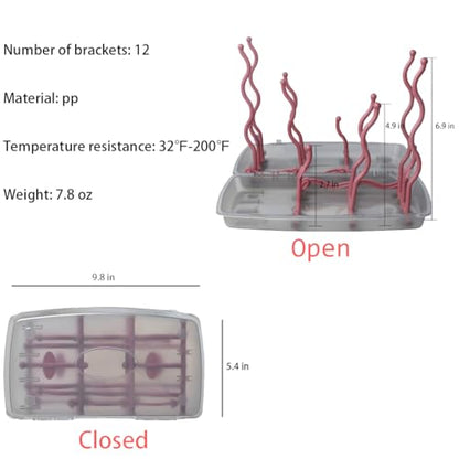 Collapsible Baby Bottle Drying Rack, Bottle Dryer Holder for Bottles, Teats, Cups, Pump Parts and Accessories (Pink) - color: Pink