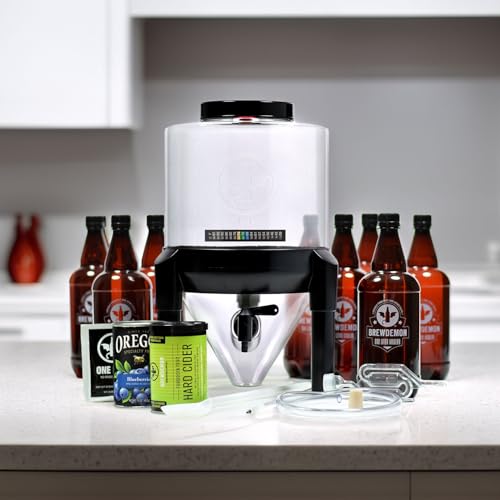Hard Cider Kit Pro – NO AIRLOCK OR SIPHON REQUIRED – Conical Fermenter Eliminates Sediment and Makes Wicked-Good Home Made Hard Cider - 2 Gal. Hard Cider Recipe Included