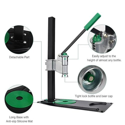 Bottle Capper Manual Bottle Capper Tool for Home Brewing,26-29mm Heavy Duty Strong Metal Easy Action Bench Bottle Capper Bench Bottle
