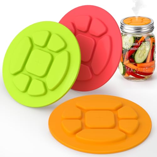 Garden to Jar Fermenting: 3-Pack Wide Mouth Fermentation Lids (86mm) for Ball & Kerr Mason Jars | Self-Burping Airlock Lids for Sauerkraut, Kimchi & Preserving Harvests - style: Wide Mouth/3.38(in)/3P