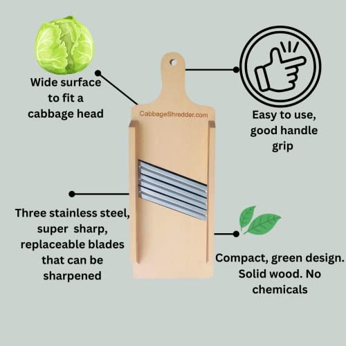 Cabbage Shredder & Sauerkraut Pounder, Fork, Tongs Bundle