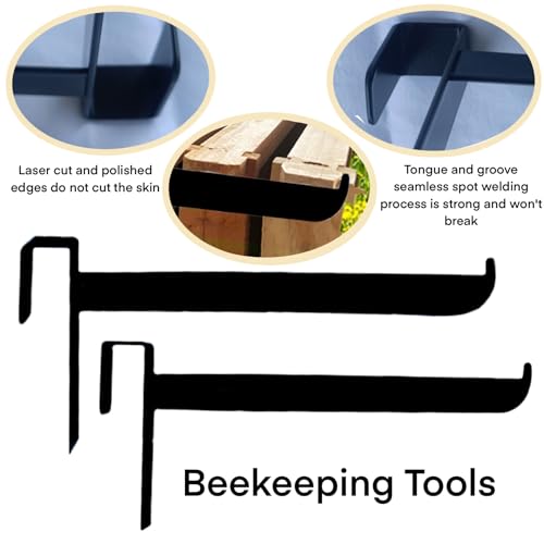 2 Sets Beehive Frame Holder with Beehive Frame Gripper, Metal Bee Hive Stand, Adjustable Metal Hive Stand for Beekeeper