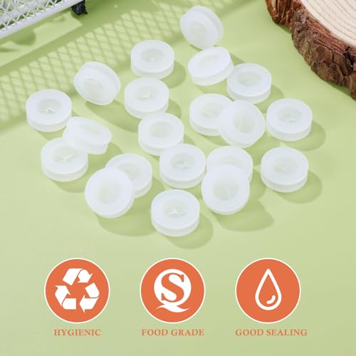 20 Pcs Silicone Straw Hole Cover Mason Jar Lid Straw Hole Hrommets Cross Drink Mug Lids Straw Stopper Plug Silicone Mason Jar Lids Plug 0.7inch Diameter - color: A