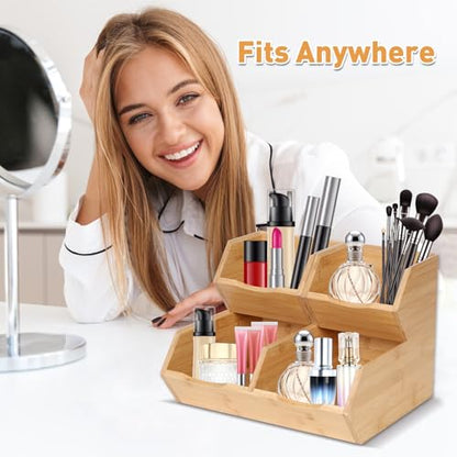 Bamboo Stackable Pantry Storage Bins, Kitchen Pantry Organizers and Storage, Potato and Onion Storage Bin, Wood Pantry Baskets for Produce, Fruits, Vegetable and Bread, Set 3 Pieces