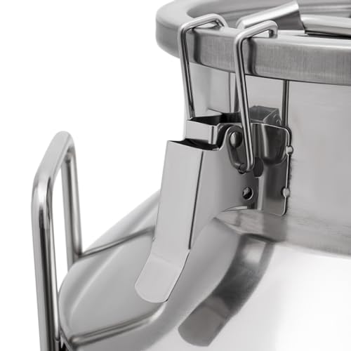 LOYALHEARTDY 30L/7.93Gal Milk Can with Faucet, Stainless Steel Milk Transport Cans Wine Pail Bucket Tote Jug Pot Oil Liquid Storage Barrel with 2 Handles Milk Container with Lid for Grain Wine Liquid - color: 30l-7.93gal With Faucet