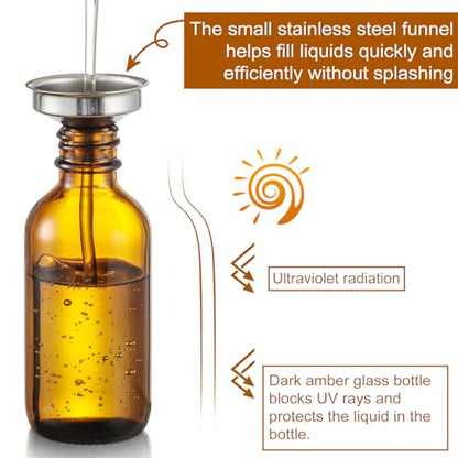 4 Pack 1 oz Glass Dropper Bottles with Measured Dropper - 30ml Dark Amber Tincture Bottles with Graduated Calibrated Glass Eye Droppers (1ml) for Essential Oils, Liquids - Leakproof Travel Bottles - style: Measured Dropper