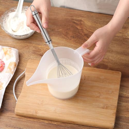 WUWEOT 12 Pack Measuring Funnel Pitcher, 33OZ Easy Pour Measuring Cup with Long Spout for Soap Cakes Making, Filling Muffin Pans, Bakeware Molds, Oils, Fluids (1000ml)
