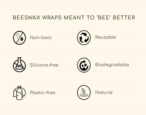 Truebee Reusable Beeswax Food Wraps 7-Pack Italia – Non Toxic, Plastic Free, Silicone Free, Sustainable, Environmentally Friendly, Organic Cotton Beeswax Wraps (S, M, L) - color: 7 Pack - Italia
