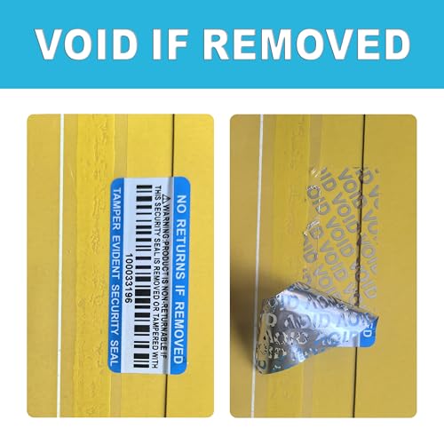 Tamper Evident Proof Barcode Stickers with Individual Serial Number Security Warranty Void Sticker,Sealing Label for Package(280pcs 2x0.8in Blue Matte Silver) - style: 280pcs Blue silver