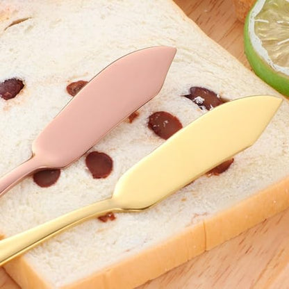 Stainless Steel Butter Knife, Cute Mini 5.7 inches Cheese Dessert Knives Breakfast Spreads Kitchen Knives for Butter Sandwiches Cheese(Silver) - color: Silver