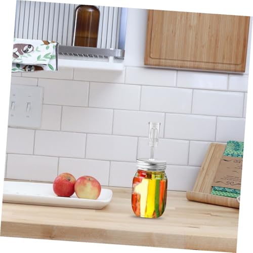 Garneck Fermenter Jar Lids Kit for 87mm Wide Mouth Mason Jars, 1 Lid with Airlock Fermentation Tool, Food-grade Sturdy Material for Home Pickling and Sourdough Starter Random Color