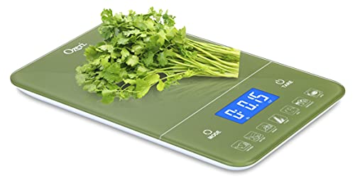 Ozeri Touch III Digital Kitchen Scale with Calorie Counter, 22 lbs (10 kg), Calla Green - color: Calla Green