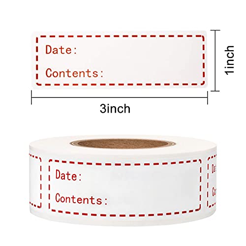 320pcs Removable Freezer Labels, 1 x 3 Inch Food Storage Stickers, Refrigerator Freezer Paper Label Easy Clean Leaves No Residue, Red - color: Red