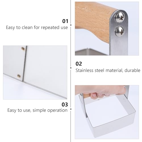 Square Honeycomb Cutter Stainless Steel Honey Cutting Tool Wooden Handle Beekeeping Supplies for Hive Cutting and Honeycomb Shaping