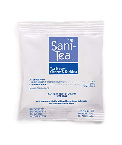Stera Sheen Sani-Tea - 1.5 Ounce Packets - Tea Brewer, Dispenser Cleaner and Sanitizer - Remove Tea Residues and Oils, Ensure Food Safety, 80 Packets Per Case