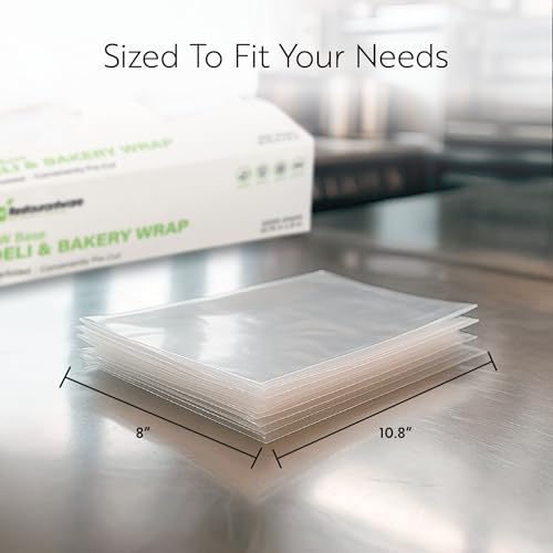 Restaurantware Plastic Food Wraps 1000 Pack of 10.75" x 8" Pre-Cut Clear Sandwich Wraps Disposable Pop-Up Microwavable Freezable Greaseproof Food Covers for Burgers, Snacks, And Take Out - size: 10.8" x 8"