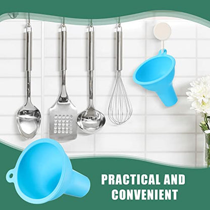 Silicone Funnels 4 Pieces 3.2 Inch Wide Mouth Funnel Flexible Condiment Sauce Canning Set for Home Restaurant Kitchen Squeeze Bottles Jars Cans Powder Liquid Spices