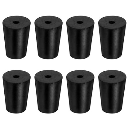 8Pcs Solid Rubber Stopper Bungs - 14MM to 19MM Rubber Tapered Plug Flexible Durable Test Tubes Bungs with Hole, Easy to Insert & Remove for Lab Apparatus Home Flask - color: 14mm to 19mm