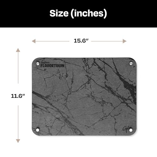 Guy Fieri’s Flavortown Stone Dish Drying Mat 16"x12" with Anti-Slip Stainless Steel Feet, Kitchen Counter Mat, Durable Stone Drying Rack for Dishes and Glassware, Gray Dark Marble - color: Gray Dark Marble