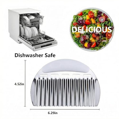 2 Pcs Stainless Steel Crinkle Chopper & French Fry Cutter Heavy Duty Wavy Potato Slicer for Vegetables Fruits Cheese Kitchen Gadget Vegetable Chopping Tool (White & Green) - color: white&green