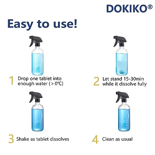 DOKIKO 100 PCS Glass Cleaner Refill,Glass Clean Tablets, Window Clean Refill Tablets, Plastic-Free Formula for Windows,1600fl oz Spray Plastic-Free Formula for Windows, Mirrors & Windshields - size: 100 Count (Pack of 1)