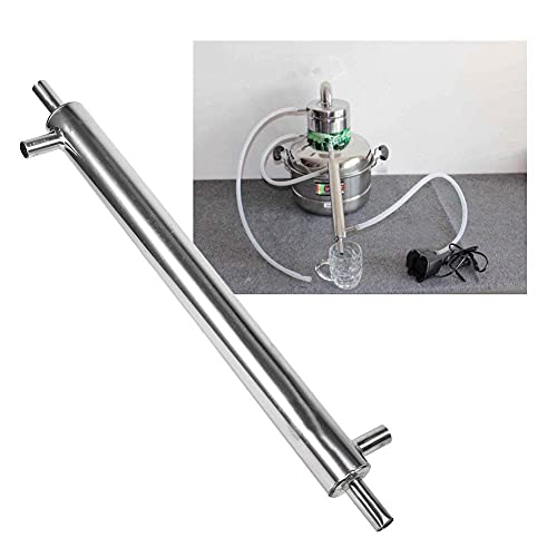 Fdit Cooler Distiller Condenser, 304 Stainless Steel External Cooling Pipe Tube for Home Brewery