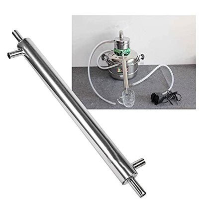 Fdit Cooler Distiller Condenser, 304 Stainless Steel External Cooling Pipe Tube for Home Brewery