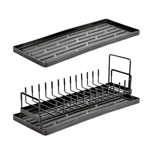 Cup Drying Rack Dish Drying Water Bottle Dryer Rack Long Kitchen Sink Counter Drainer Over Tray Plate Forks Glass Cups Spoons Organizer